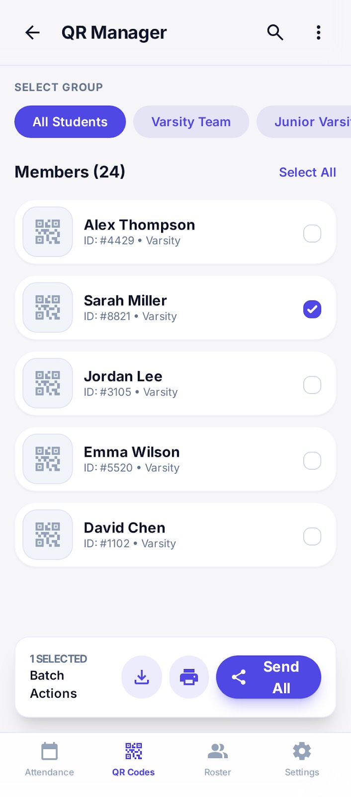 QR code manager