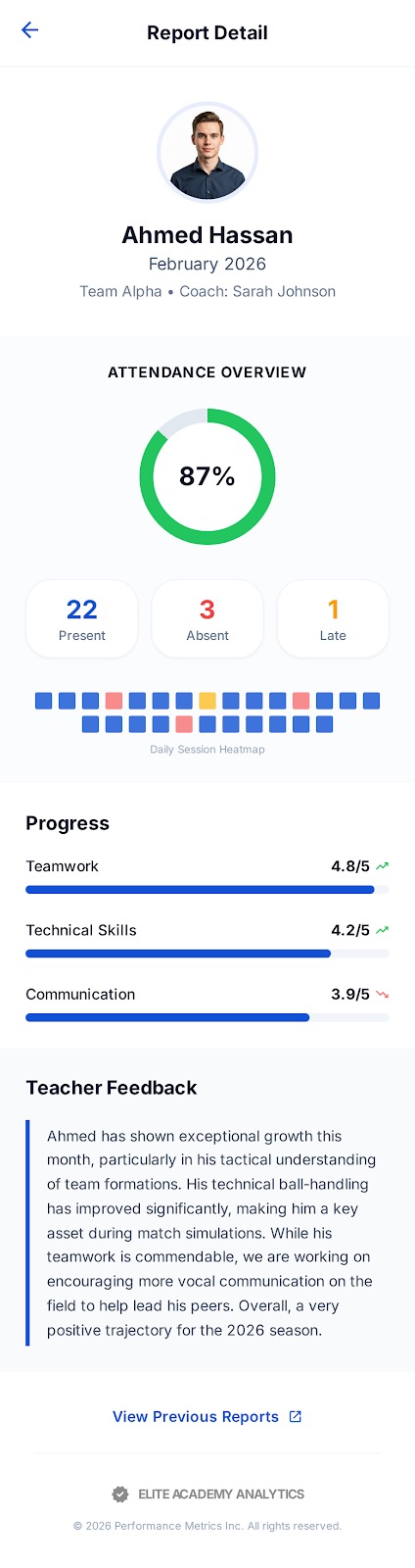 Report web view