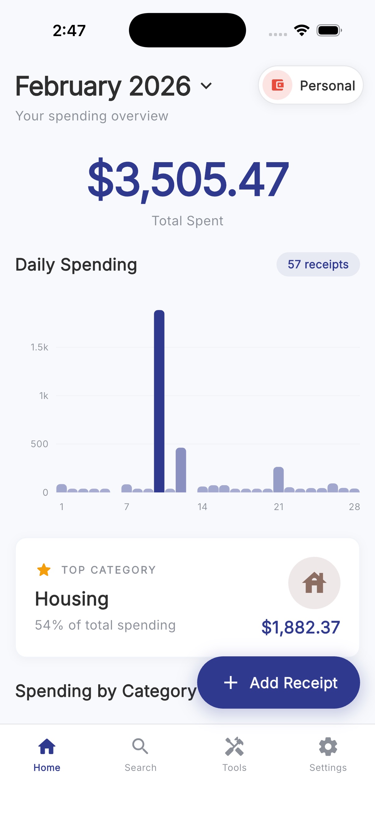 AI Expense Tracker app screens 3