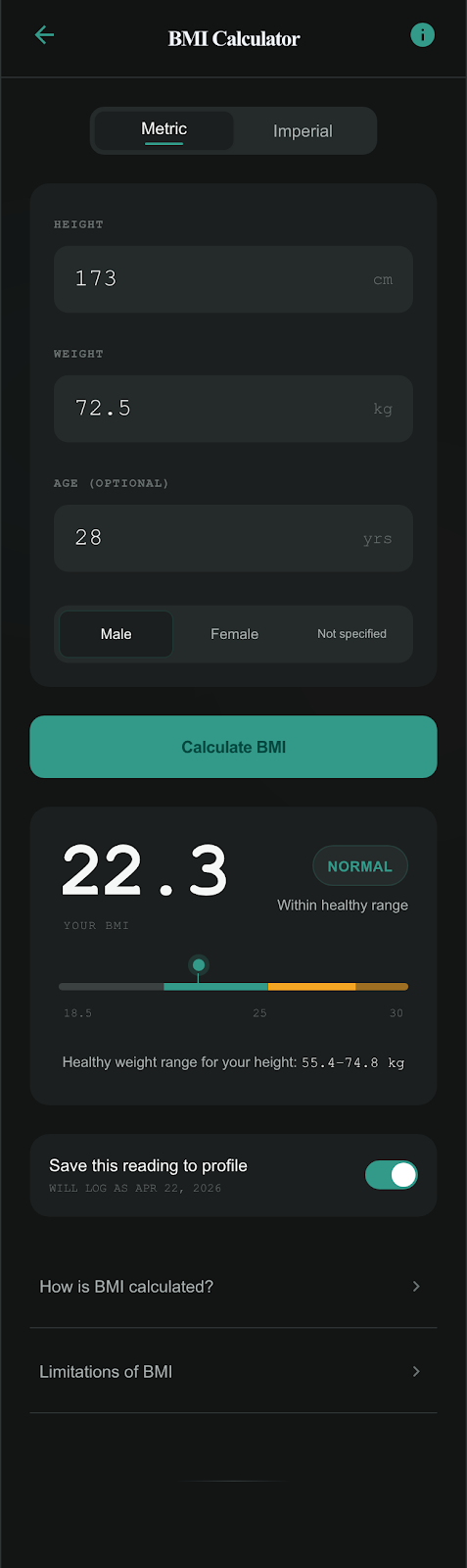 FitCreator bmi calculator fitcreator client 2