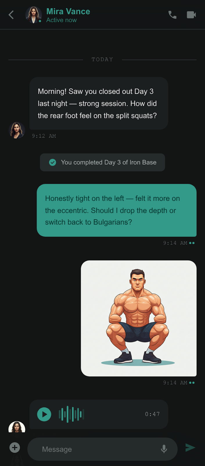 FitCreator chat with mira vance 2