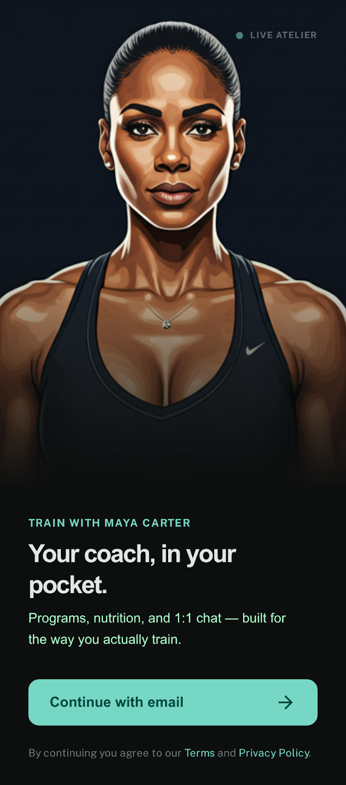 FitCreator welcome screen 1
