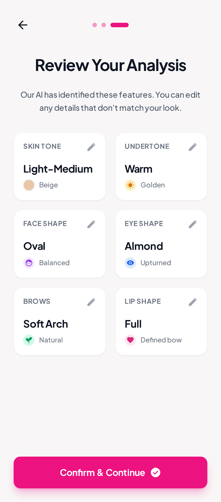 GlamGlow onboarding analysis result 2