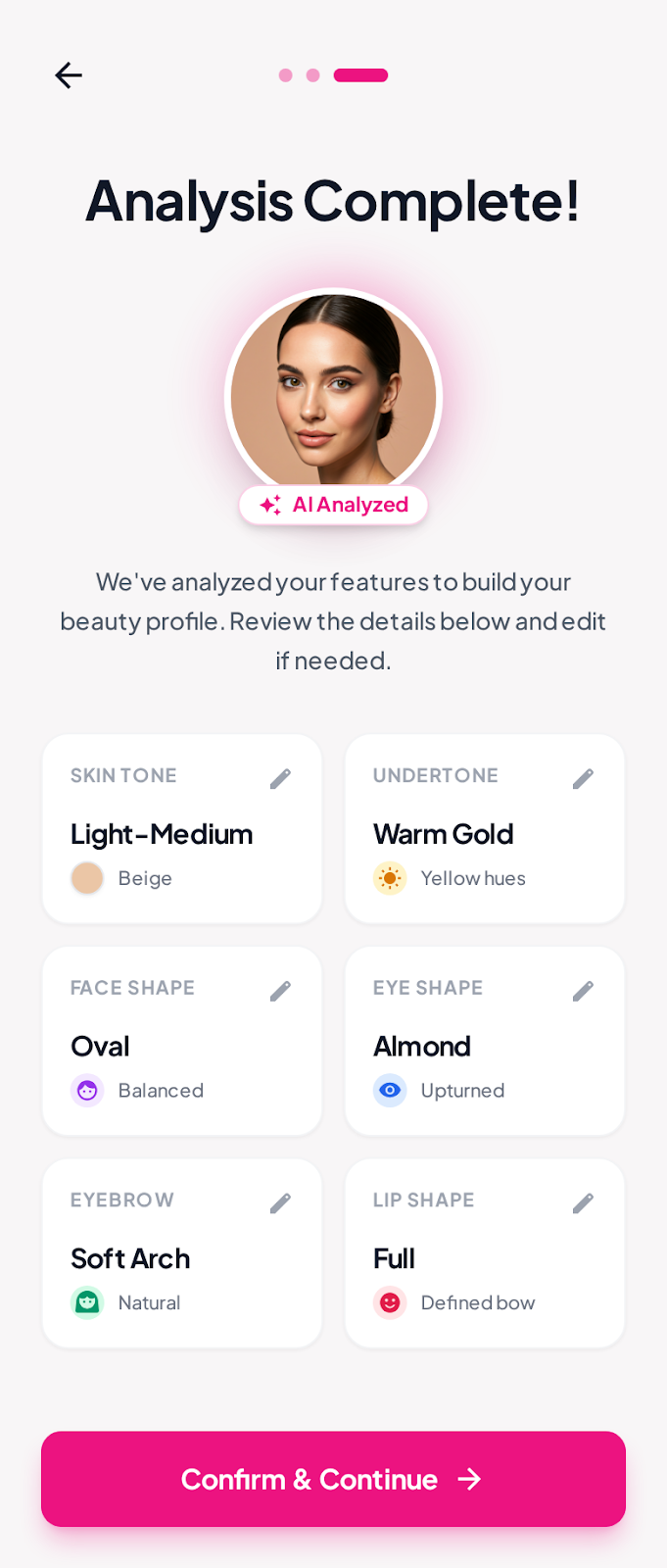 GlamGlow onboarding analysis result 3