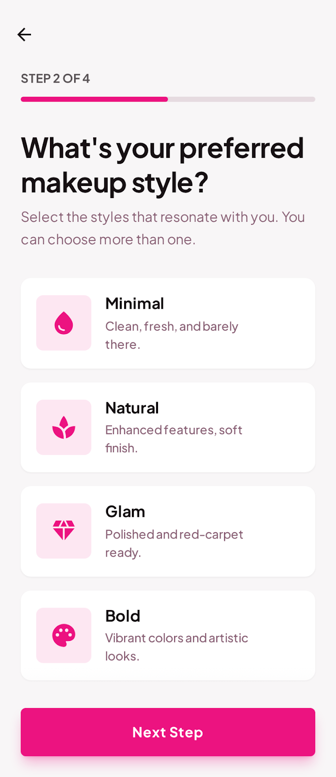 GlamGlow onboarding skin type 3