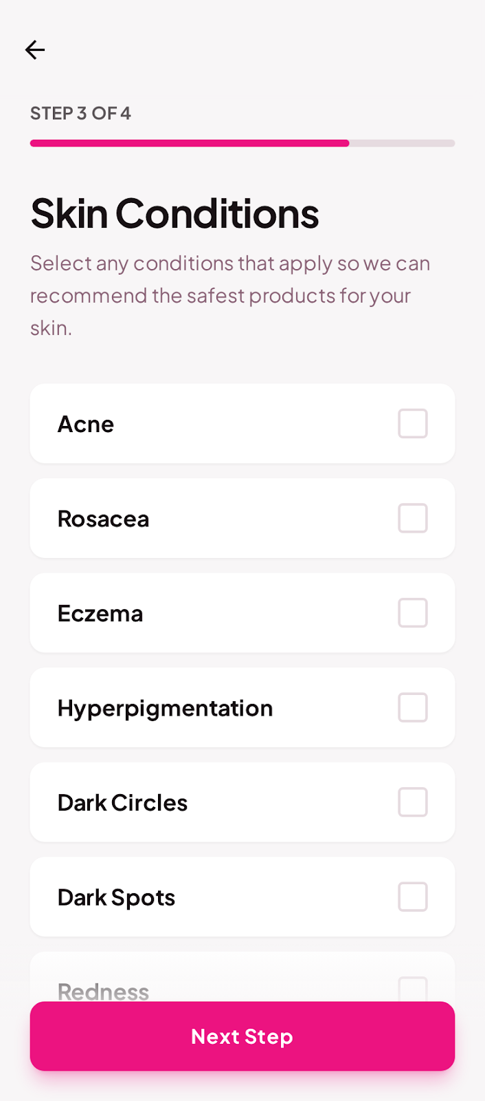 GlamGlow onboarding skin type 7