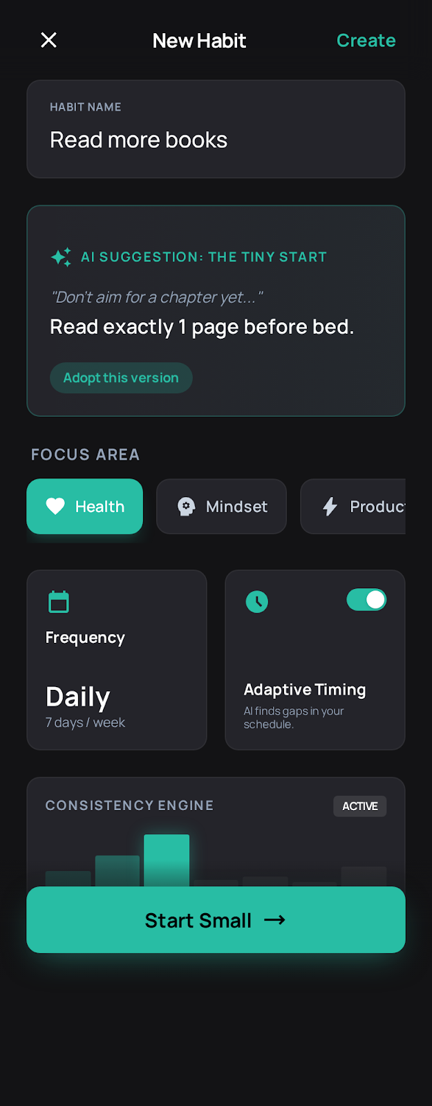 HabitAI create new habit