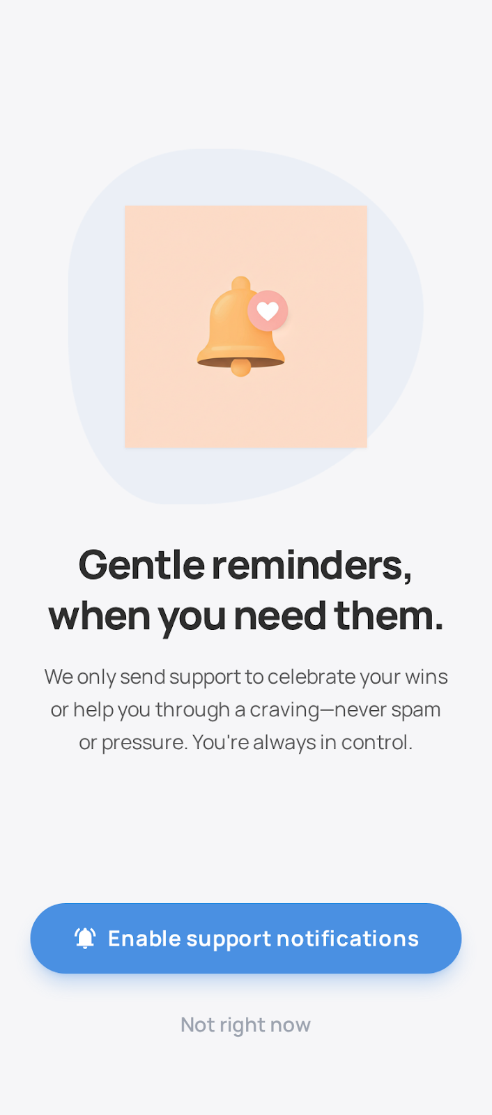 QuitWell notification permission screen