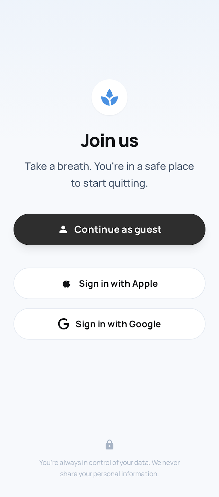 QuitWell sign in guest access