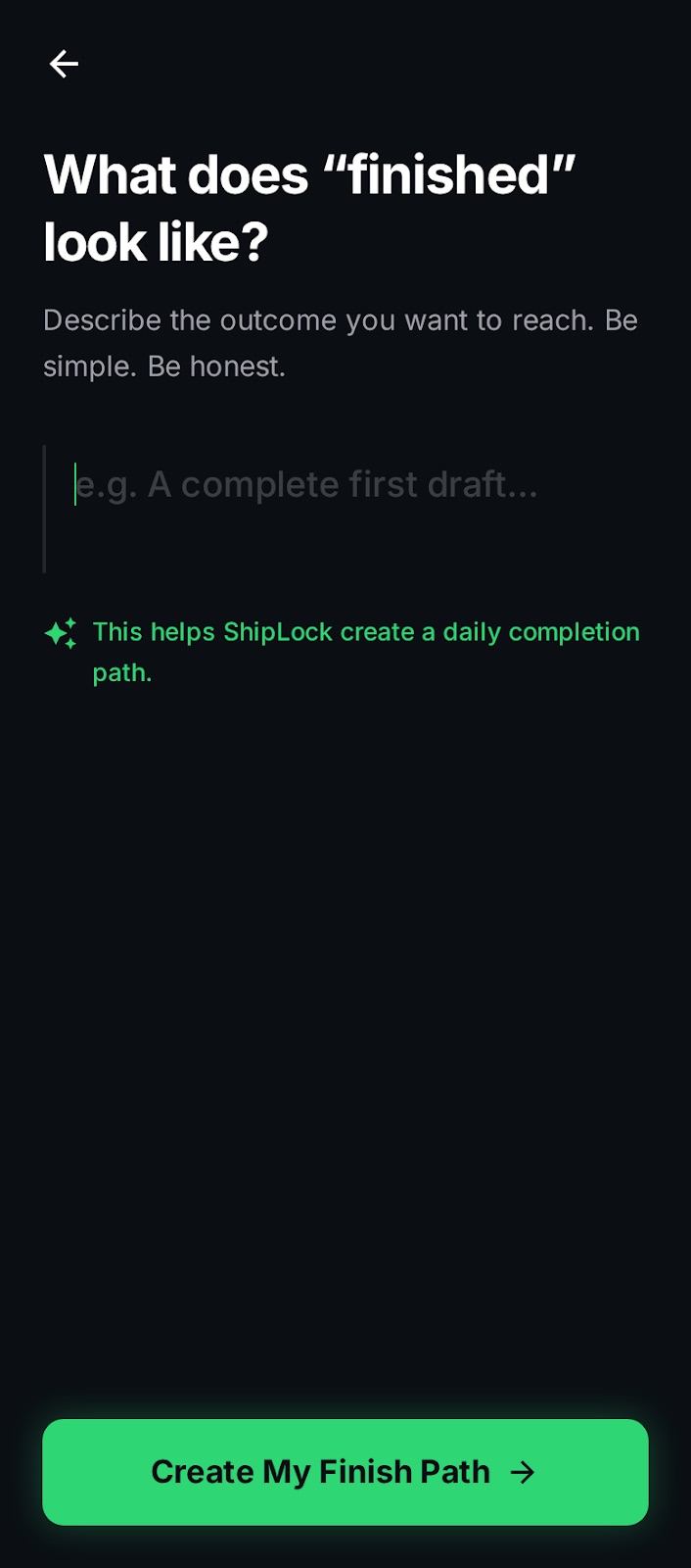 Define project finish line