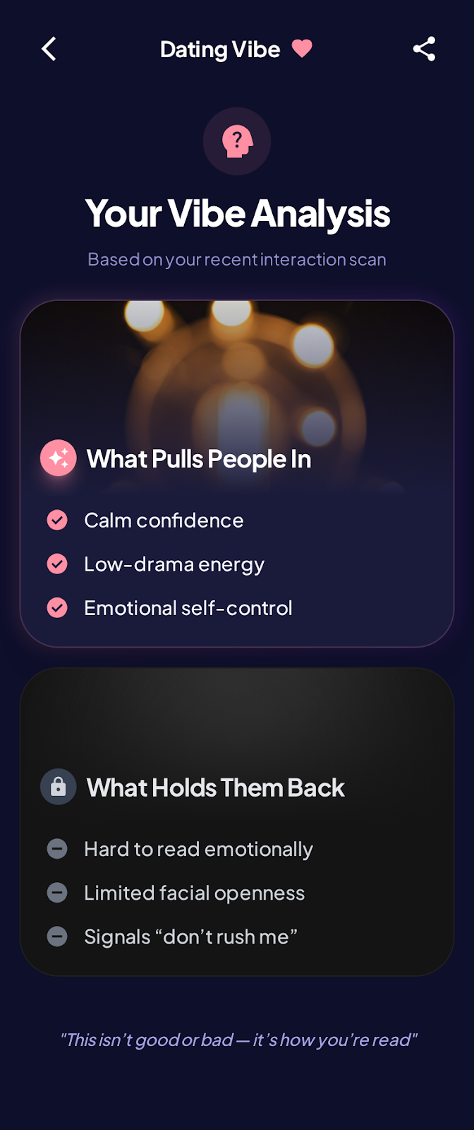 VibeScan dating vibe breakdown