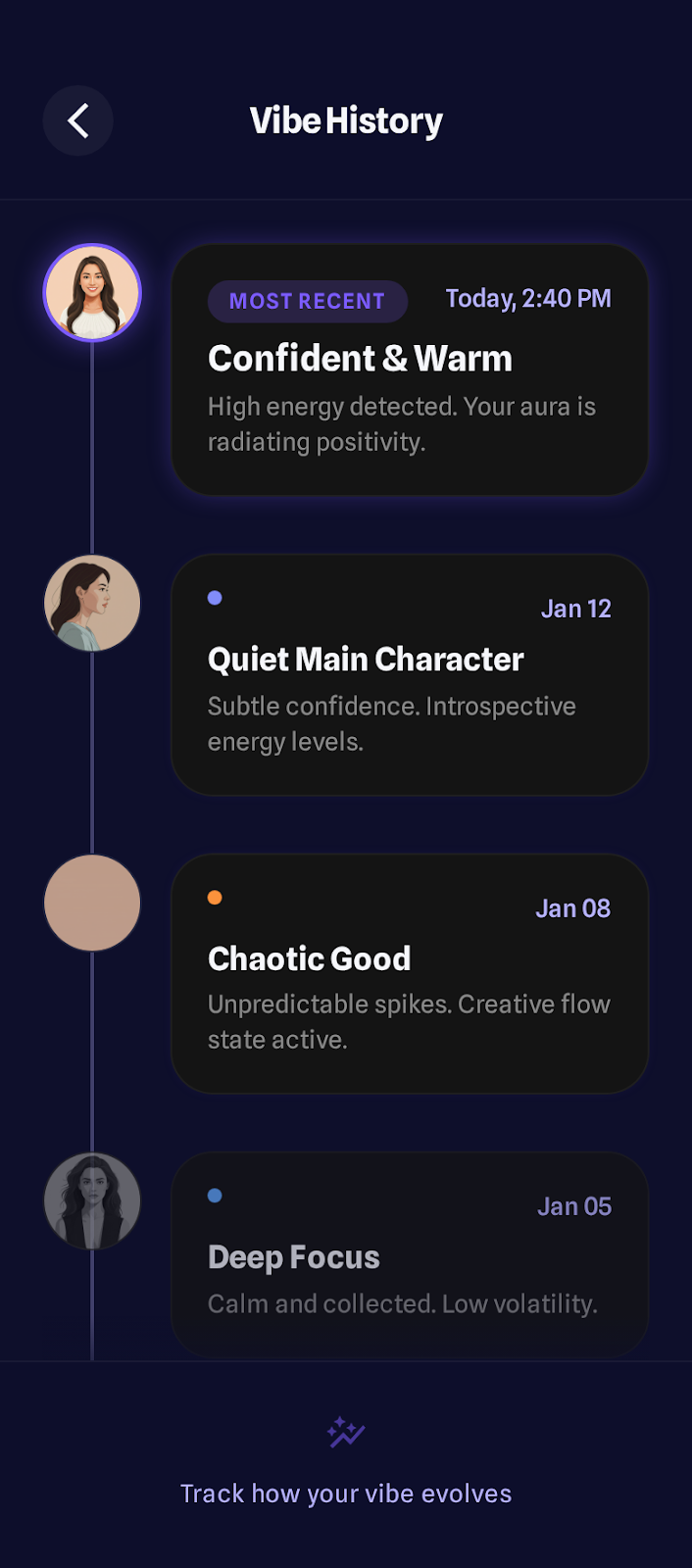 VibeScan app screens 1