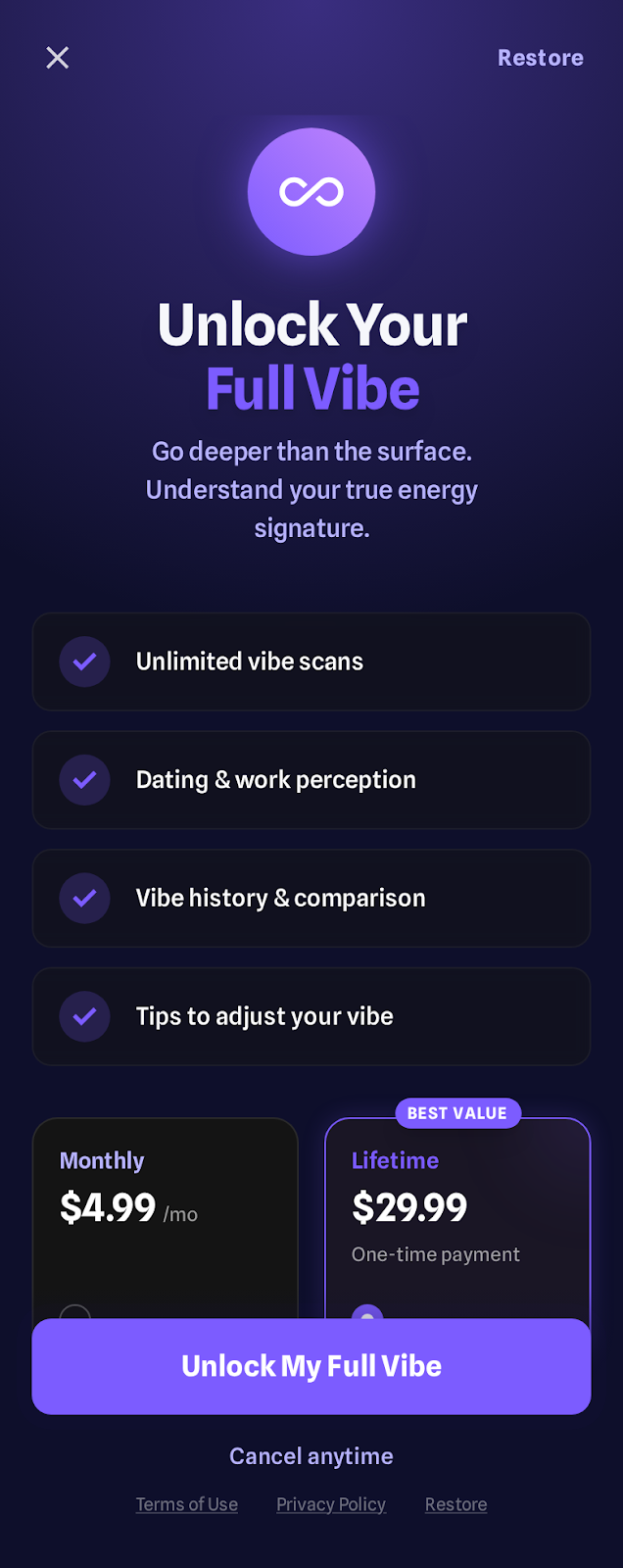 VibeScan app screens 5